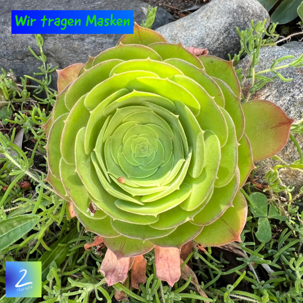 Wir tragen Masken 